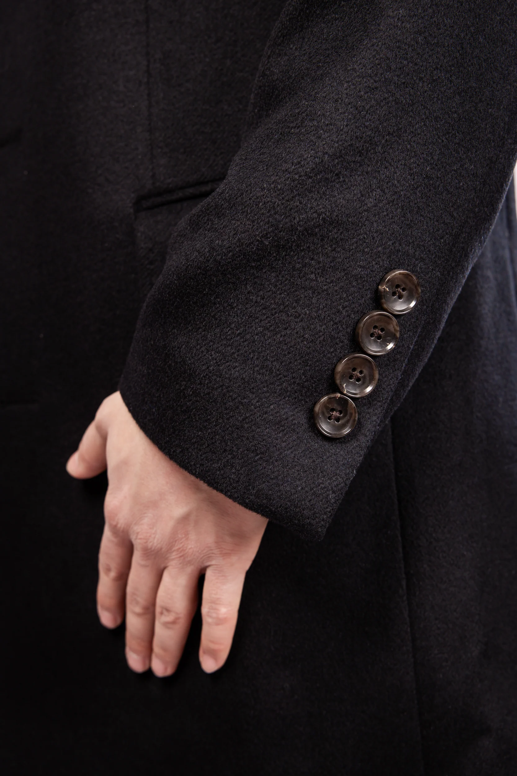 Black Classic Wool Overcoat - Image 4