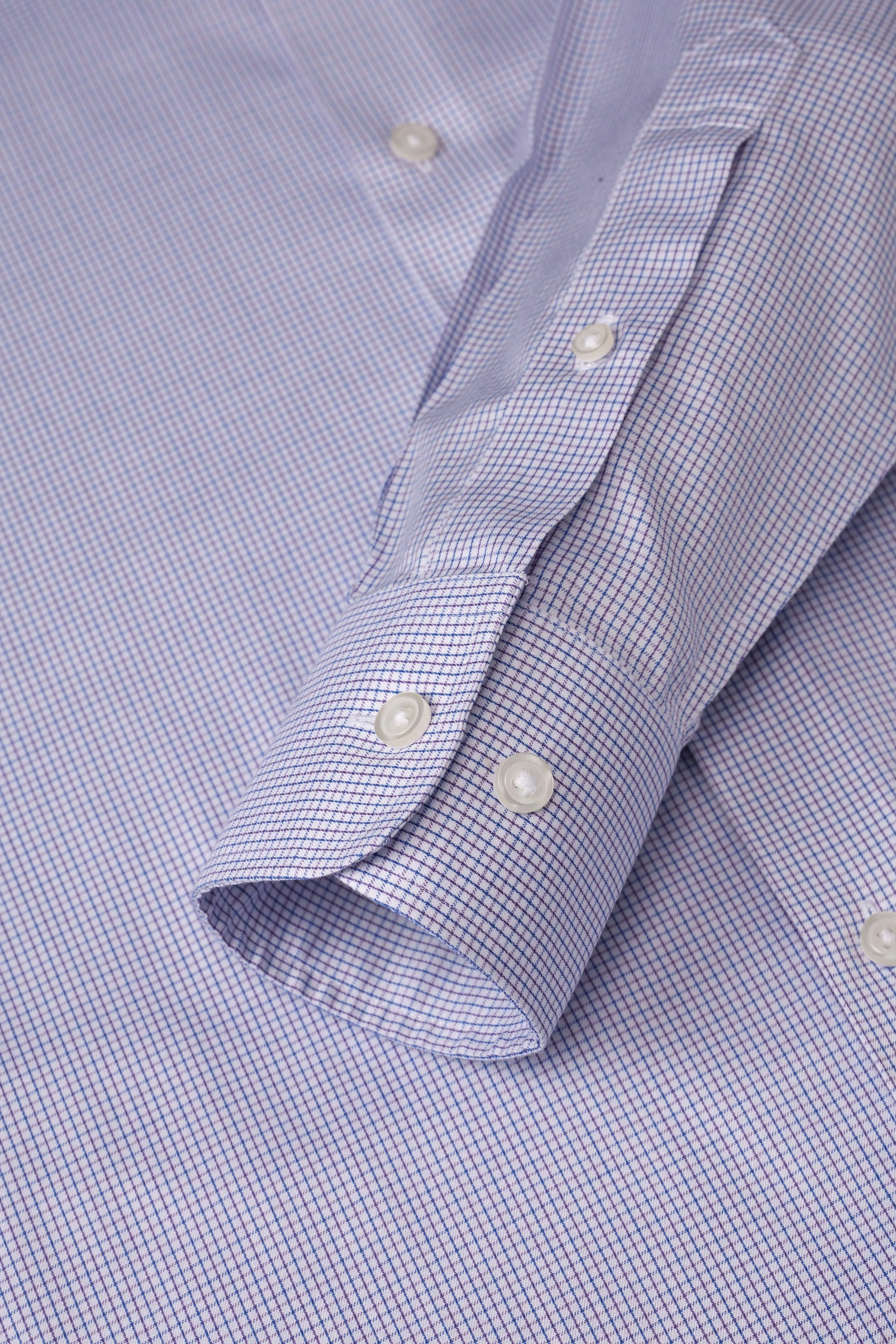 Greenwhich Blue Red Micro Check Shirt - Image 3