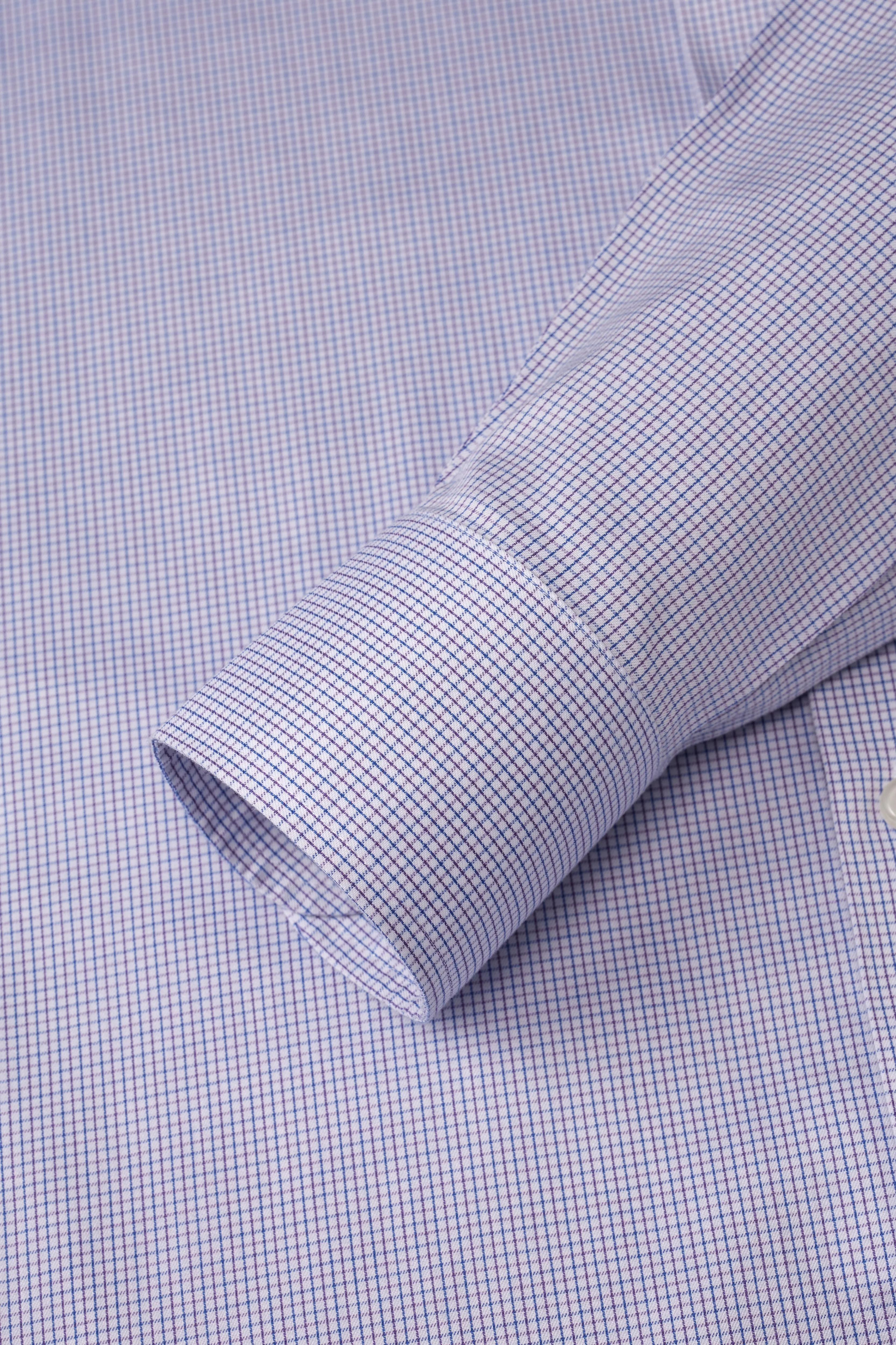 Greenwhich Blue Red Micro Check Shirt - Image 4