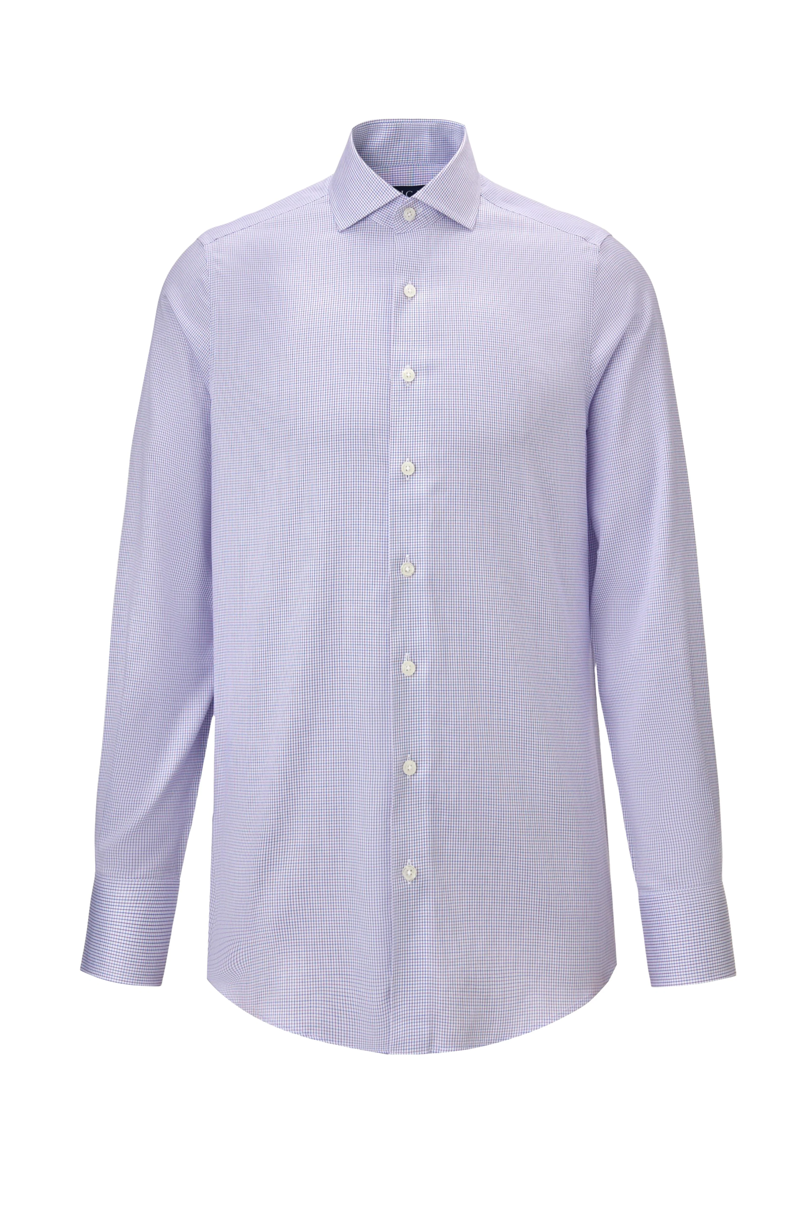 Greenwhich Blue Red Micro Check Shirt - Image 8