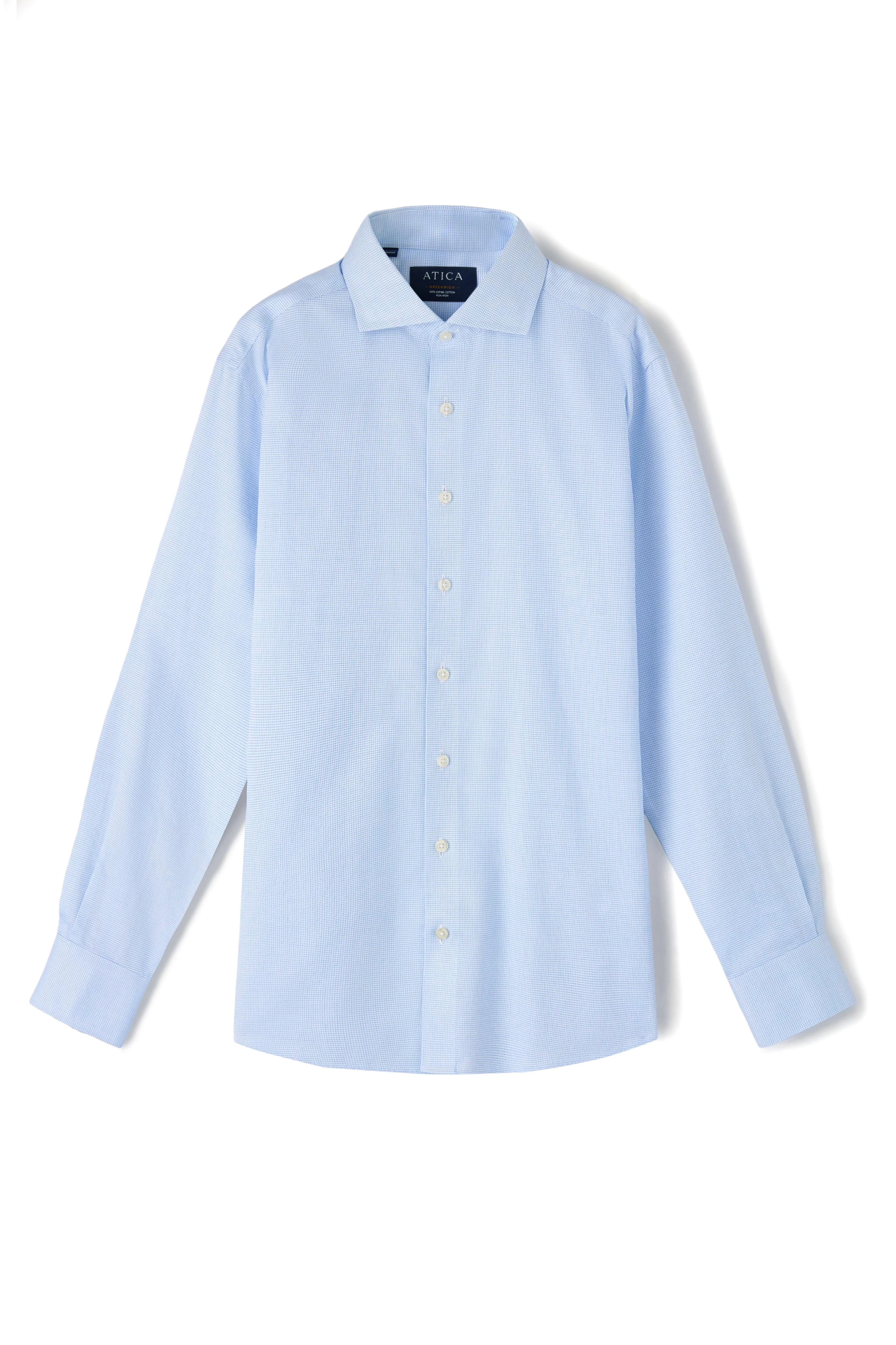 Greenwich Light Blue Grid Shirt - Image 6