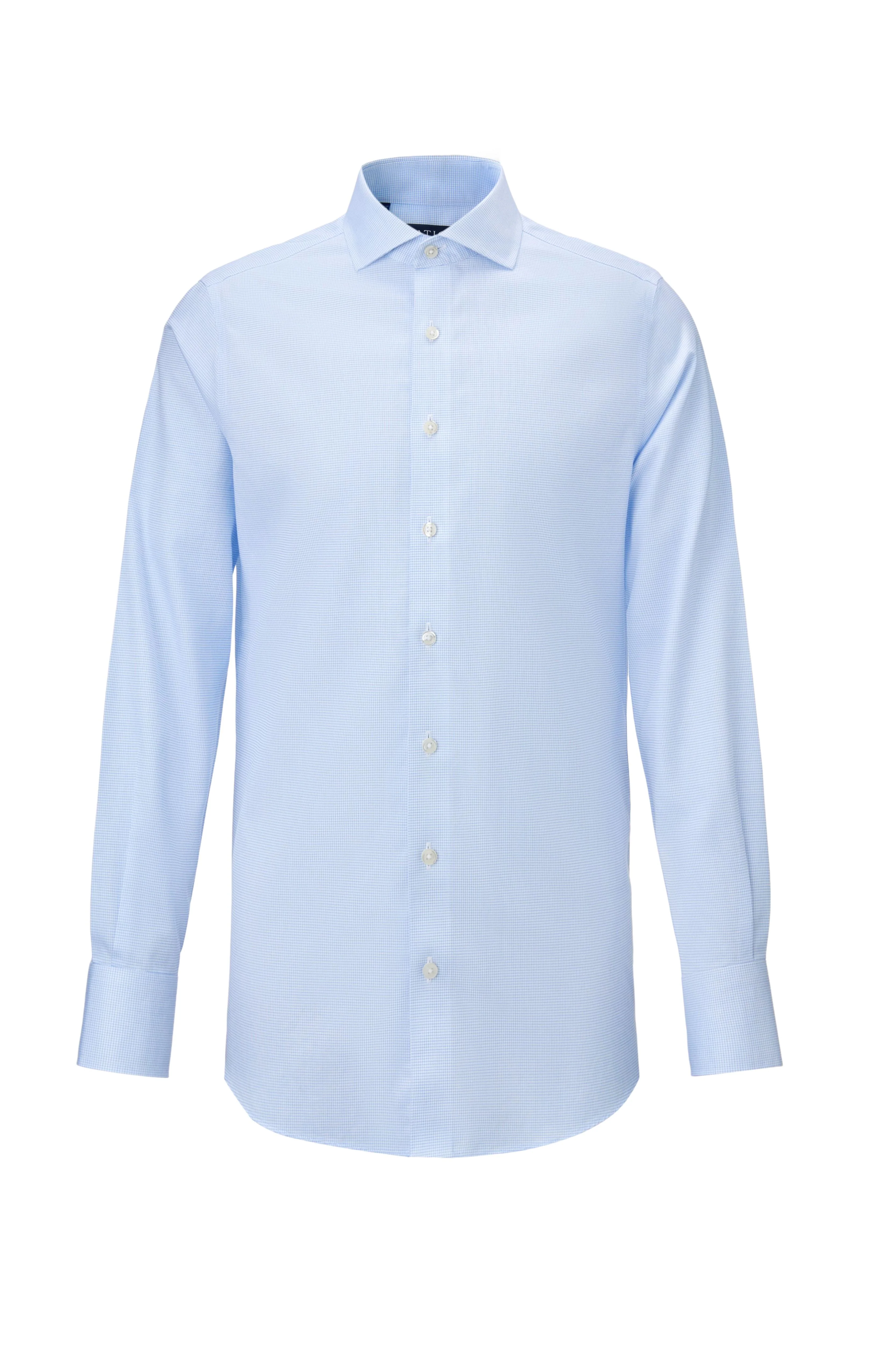 Greenwich Light Blue Grid Shirt - Image 7