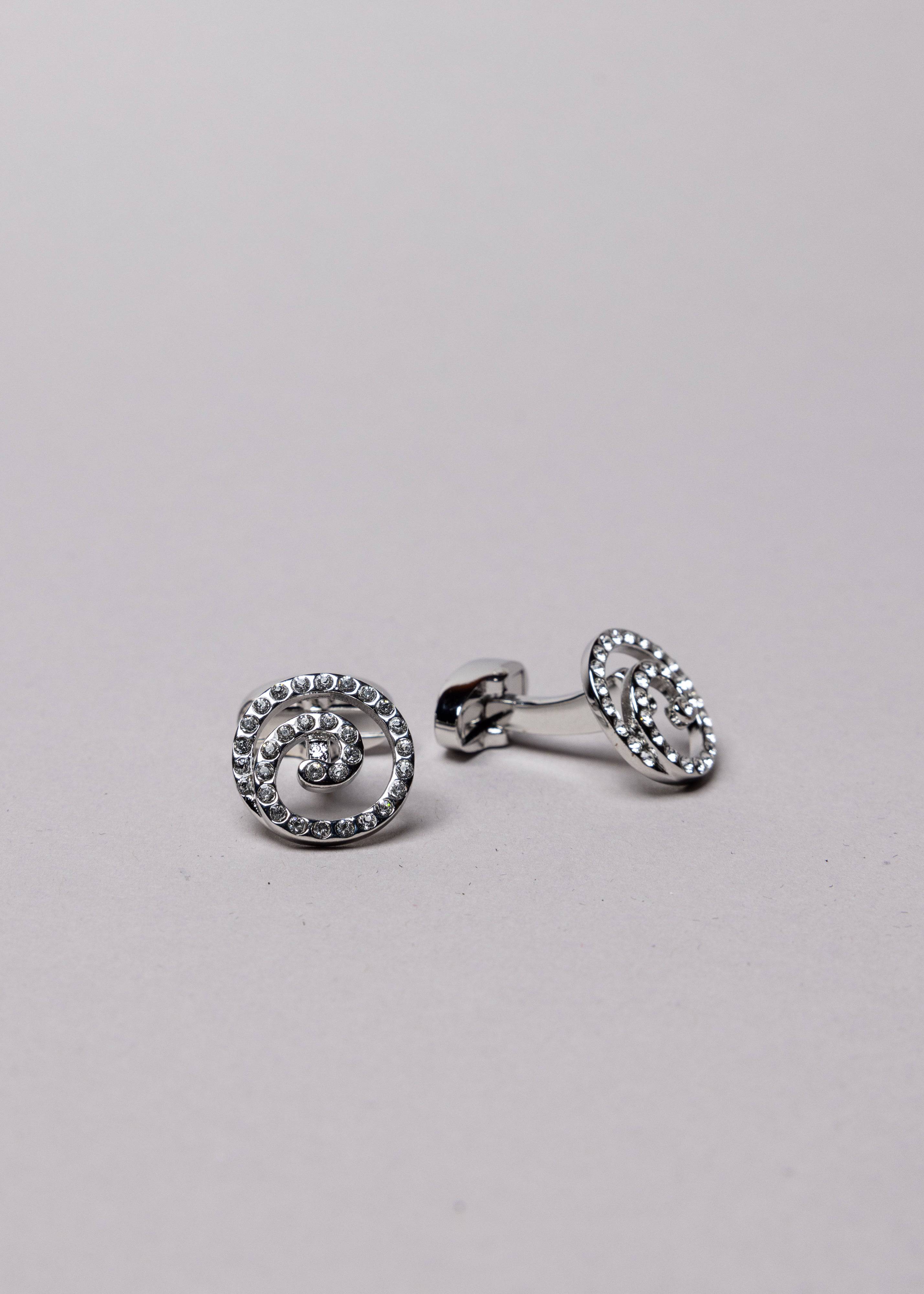 Swarovski Spiral Stud Cufflinks - Image 3