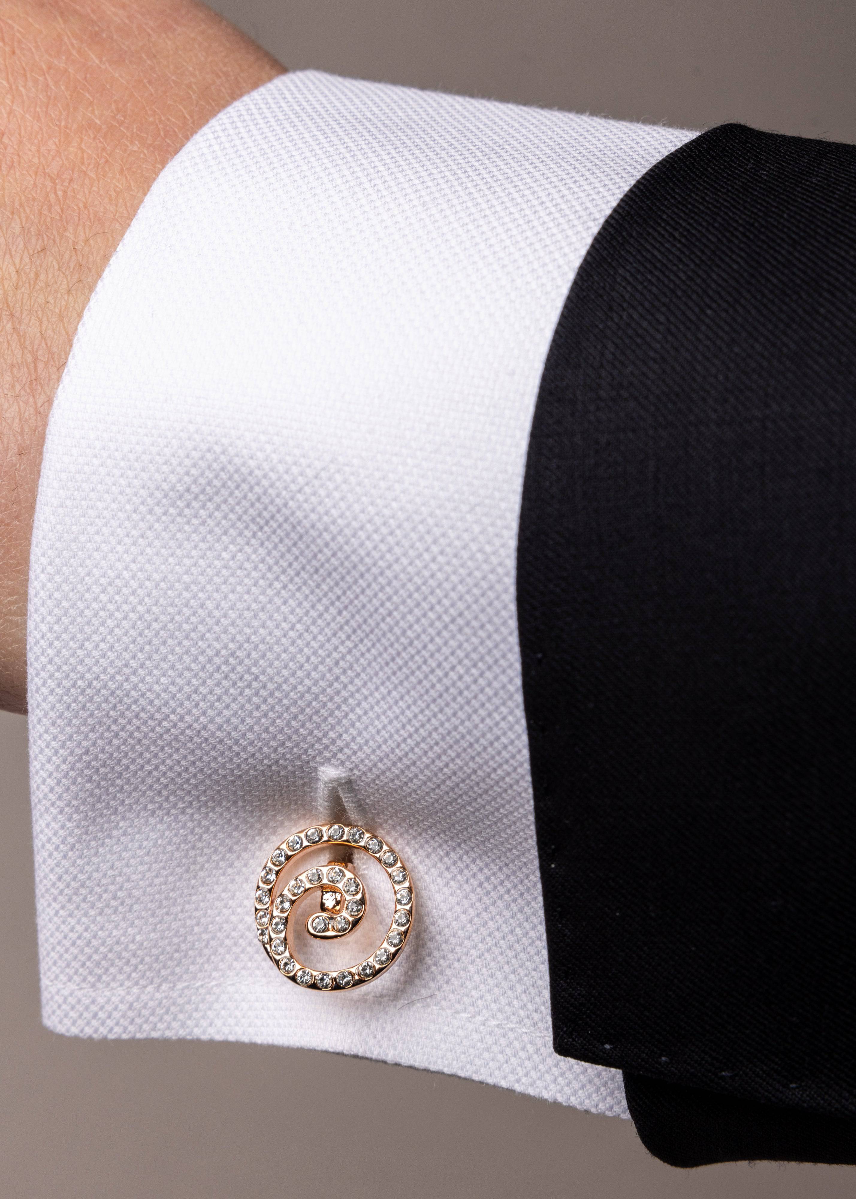 Swarovski Spiral Stud Cufflinks - Image 8
